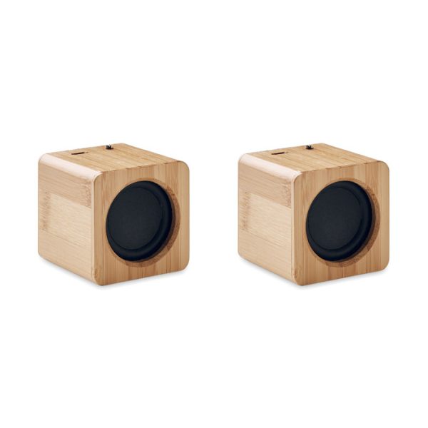 Juego de Altavoces de Bambú