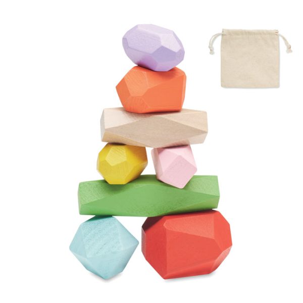 8 Piedras Madera Apilables