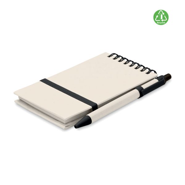 Libreta de Cartón Reciclado a6 en color Negro