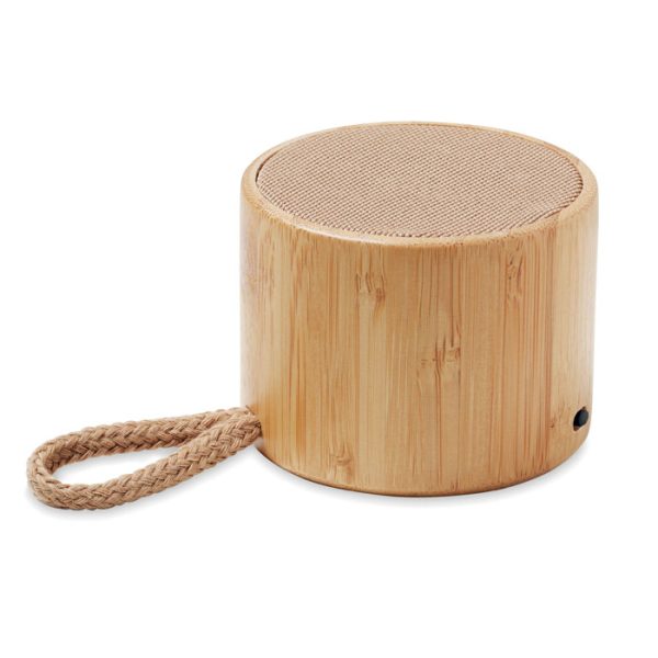 Altavoz Inalámb. Redondo Bambú