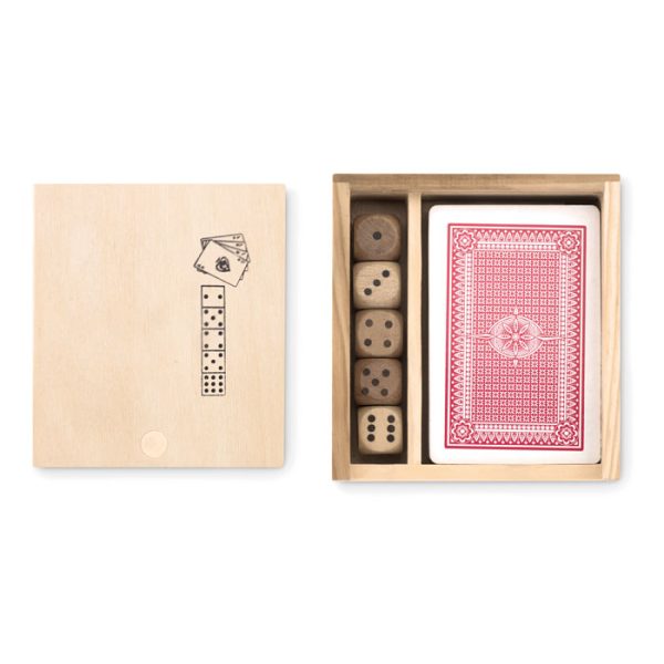 Set de Cartas y Dados en Caja