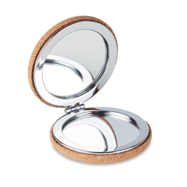 Espejo Doble Circular Corcho
