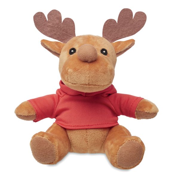 Reno de Peluche con Capucha en color Rojo