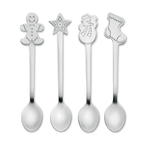 Set 4 Cucharas de Té Navideñas
