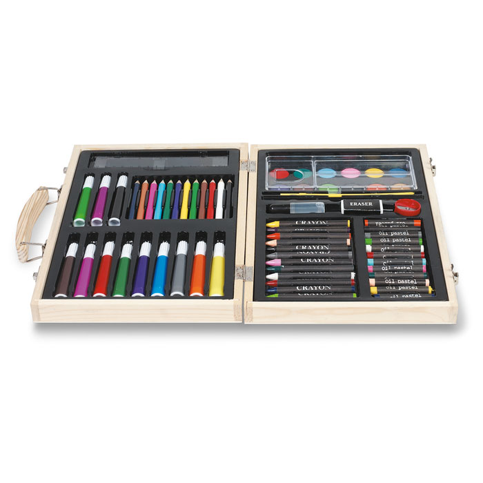 Set pinturas en caja de madera
