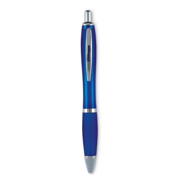 Bolígrafo con Pulsador en Abs en color Azul Transparente